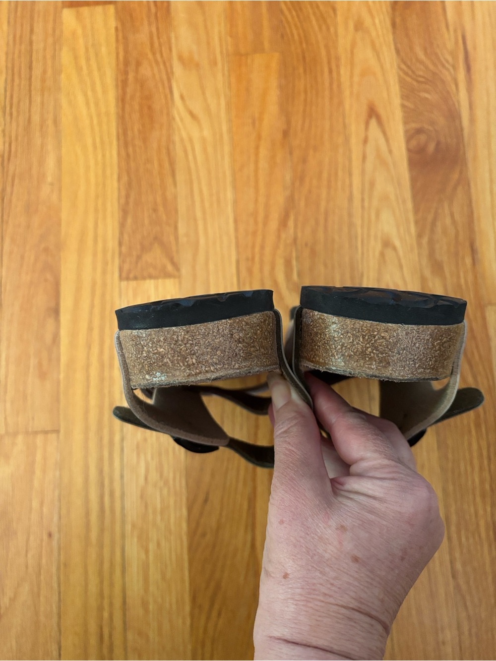 Birkenstock Pisa Birki’s Footbed Sandals 265 L10 M8 Euro 41 Brown Tan Light Sage - Picture 8 of 13